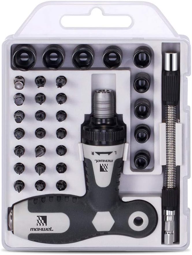 Ratcheting Screwdriver Set Tool Kit - 33 in 1 Multibit Ratchet Screw Drivers Torx/Triwing/Y/Hex/Slotted Driver Bit Set for Auto/Home/Bicycle/PC Repair Tool Kit/Hand Tools