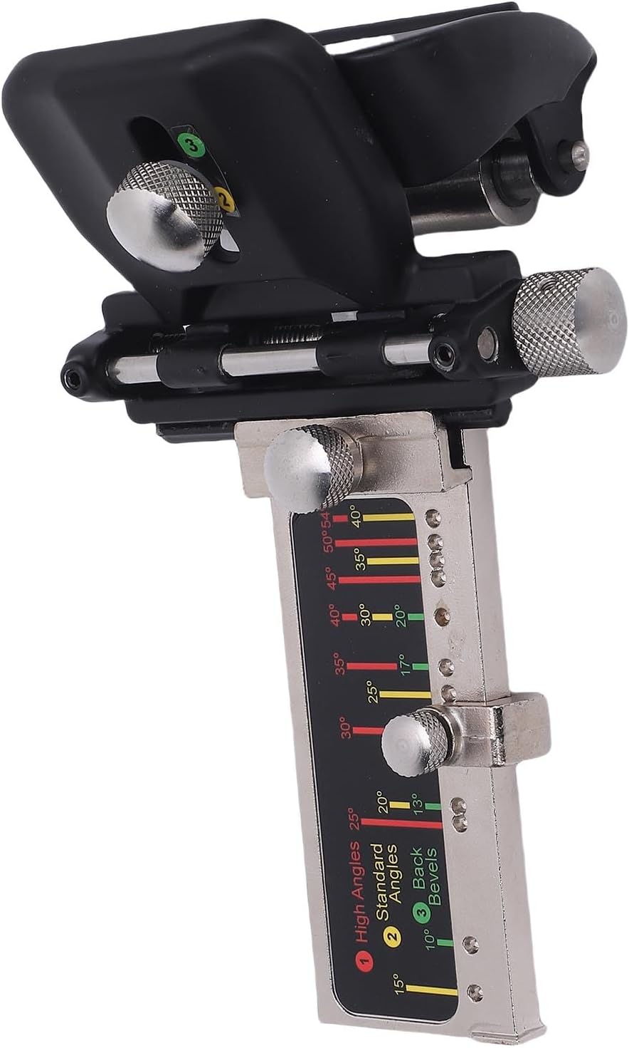 Aramox Manual Fixed Angle Sharpener Aluminum Alloy Chisel Aircraft Woodworking Tool, Exact Stable Base, Portable Design for Outdoor, 1 X Manual Pointer, for Wood Processing Enthusiasts