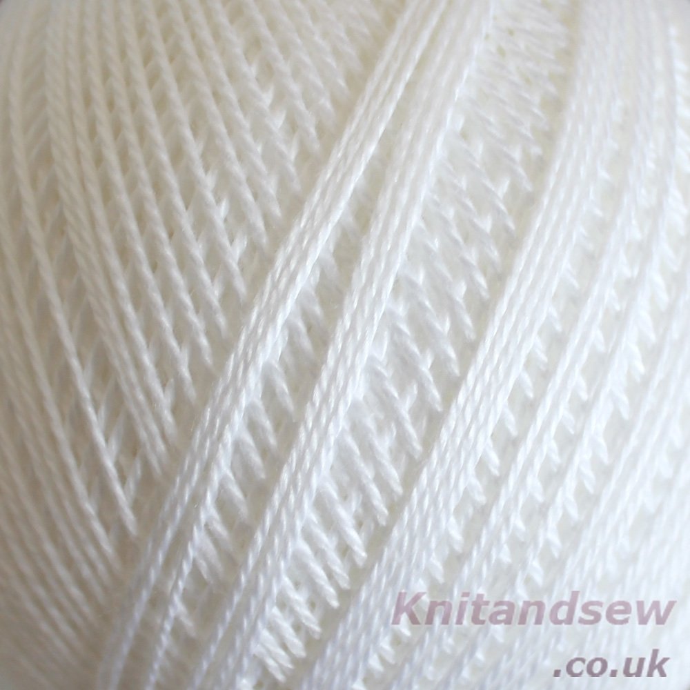 DMC Petra Yarn Size 3, 100% Cotton, White, 9x9x8 Cm