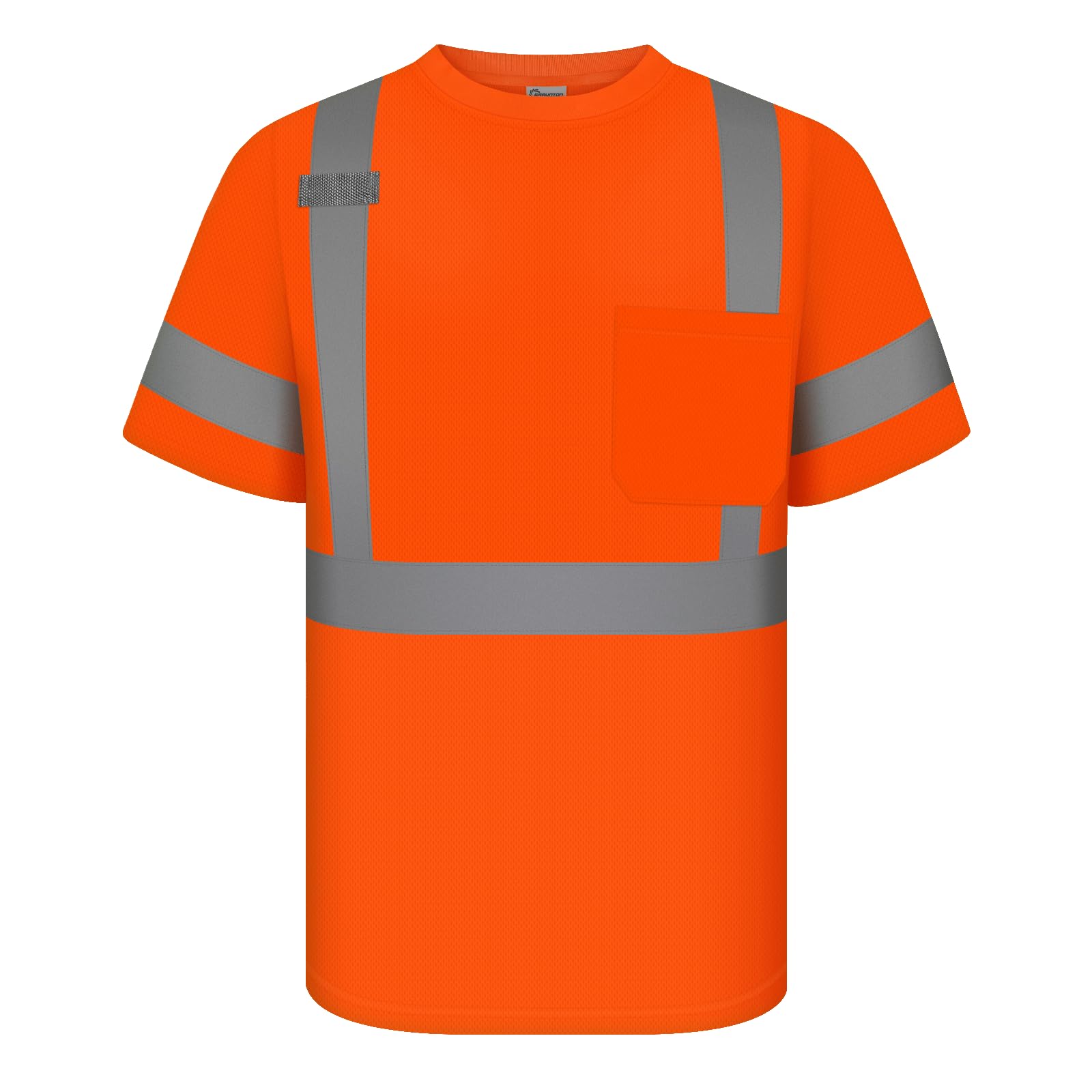 Graunton Warnschutz T-shirt, Warn Tshirt Herren mit Reflektierenden Streifen, Warnschutz T-shirt Baumwolle für Männer Frauen, Langlebig&Atmungsaktiv, Orange, XL.