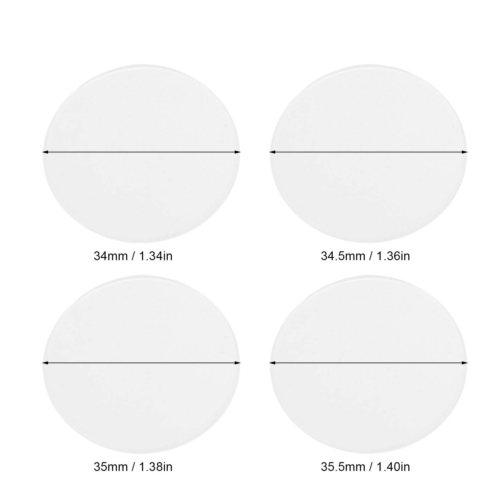 Doppelt Gewölbtes, Hochwertiges Uhrenglas, 4 Stück, für Einfache Installation für Uhrmacher, Saphirglaslinse, 1,2 Mm Dick, für Uhrenreparaturwerkzeug, Geeignet Zum Austausch, Anwendbare Szene: