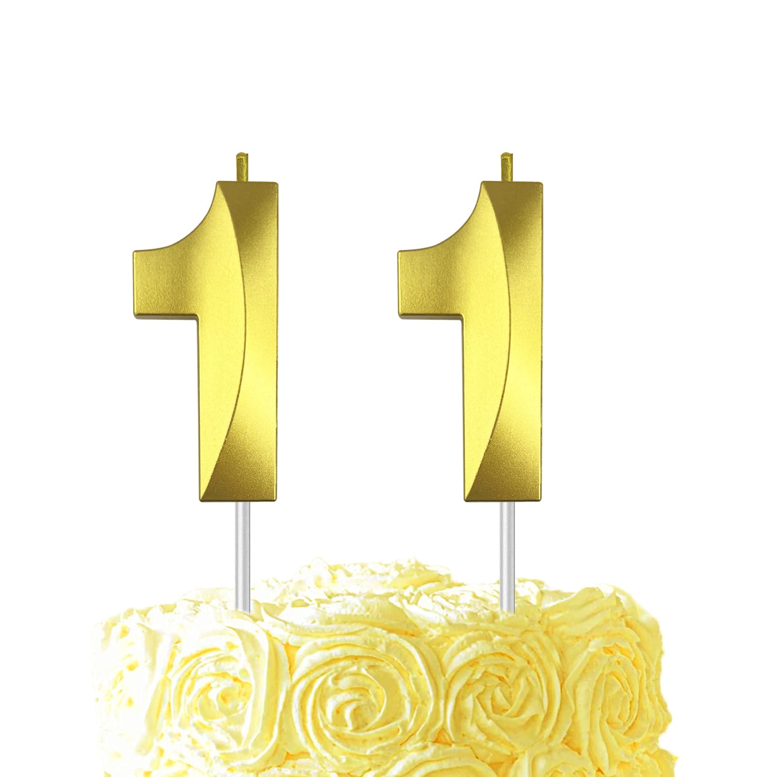 Gold Birthday Number 11 Candles for Wedding Party Cake Decorations
