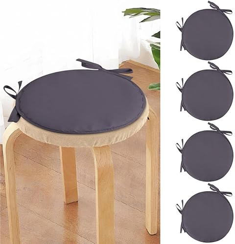 Miniatura 9 de Womenyiaor Juego de 2 cojines redondos para sillas de bistró para interiores y exteriores, cojines para sillas de bistró con lazos, cojines redondos