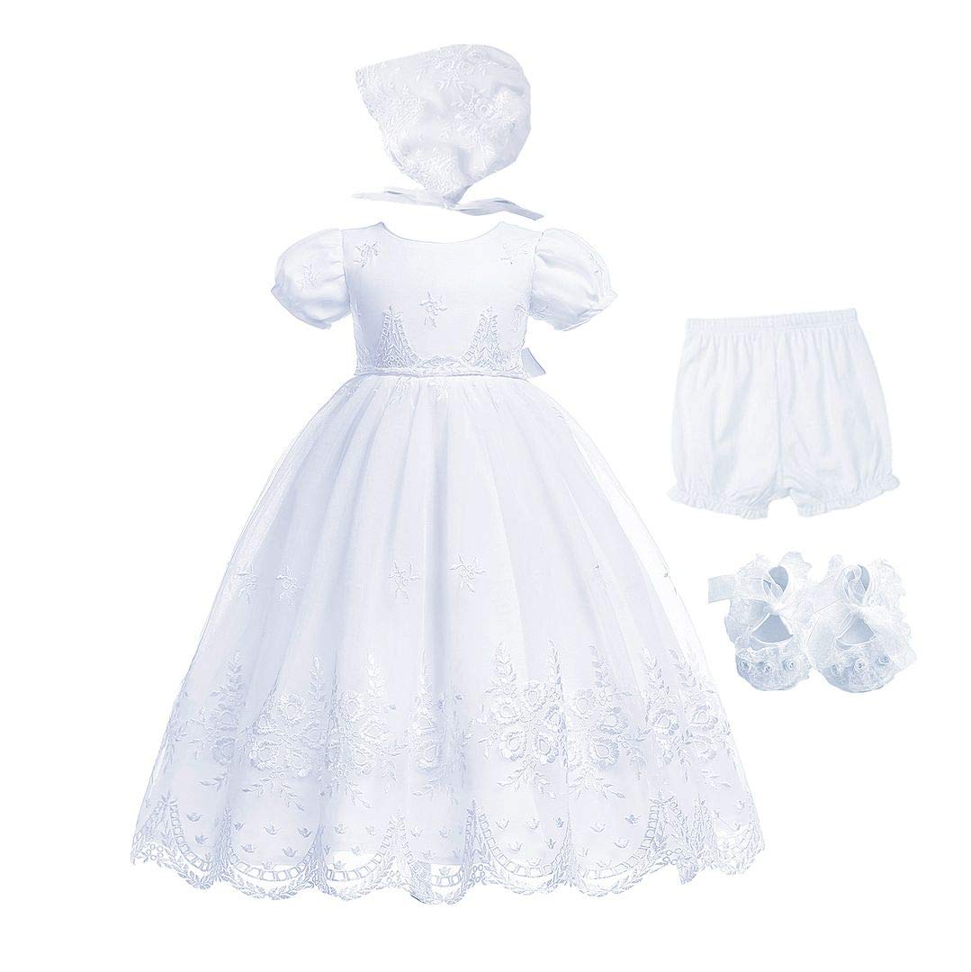 Bow Dream Baby Mädchen Kleider Taufbekleidung Taufe Förmlich Abdeckung des Windes Schuhe Hochzeit Rein Weiß aus weiß