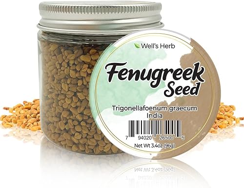Well's Oil Semilla de fenogreco seca, 3.4 onzas, 100% natural, perfecta para aceite de cabello con infusión de hierbas, para aceite de cabello y