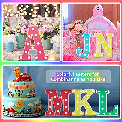 Pooqla Led Marquee Letter Lights, Light Up Alphabet Marquee Letters Sign For Night Light Birthday Wedding Party Christmas Lamp Home Bar Decoration, Pink Letter K #TOP2