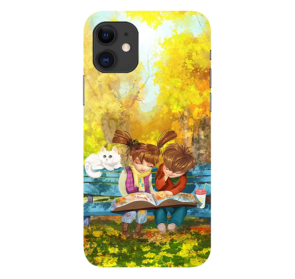 CreativeSoul ''Girl & Boy See A Drawing Book'' Printed Hard Back Case for Apple iPhone 11, Designer Cases & Covers for Your Smartphones
