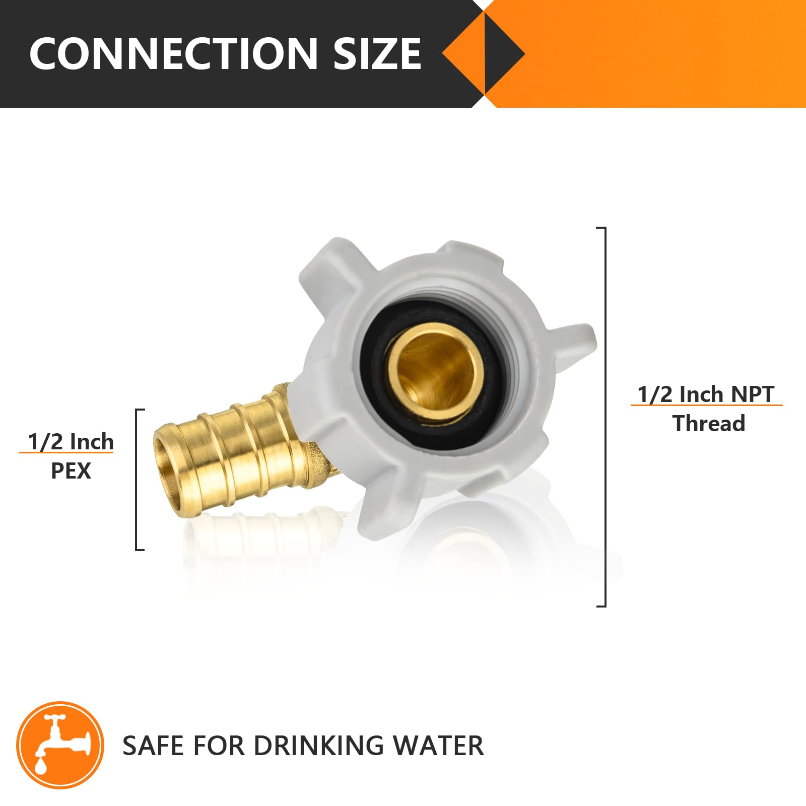 25x PEX X 1/2 Male NPT Winkel – Messing Crimp-Fit Produktbild-Vorschau 4