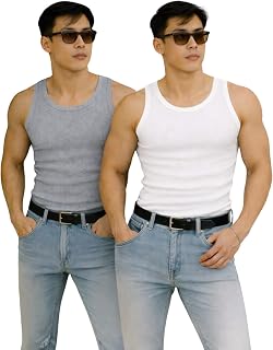 Rockwell Men’s Premium Cotton Vest – Sleeveless Gym Undershirt | Breathable, Stretchable & Skin-Friendly Innerwear for Eve... Price In India