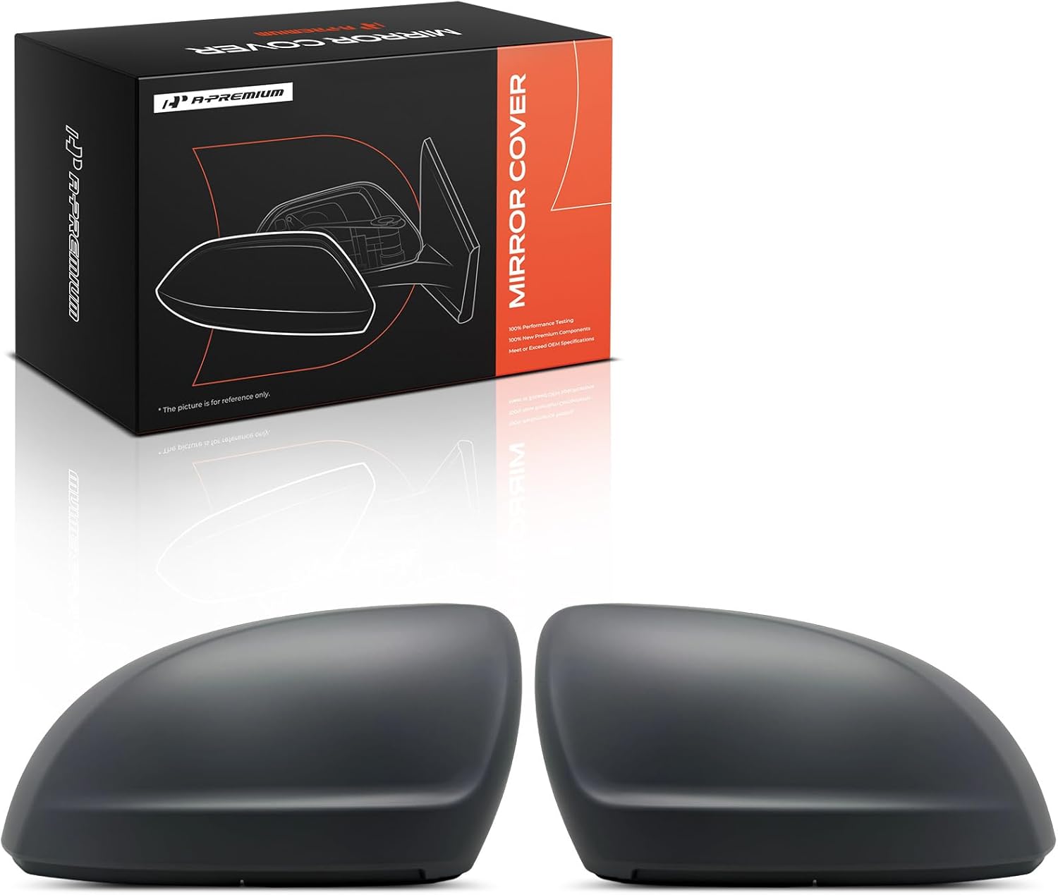 A-Premium 2 PCS Driver and Passenger Side Rearview Mirror Covers Caps - Compatible with Volkswagen Taos 2022 2023 2024 - Primed Gray, Without Turn Signal Hole