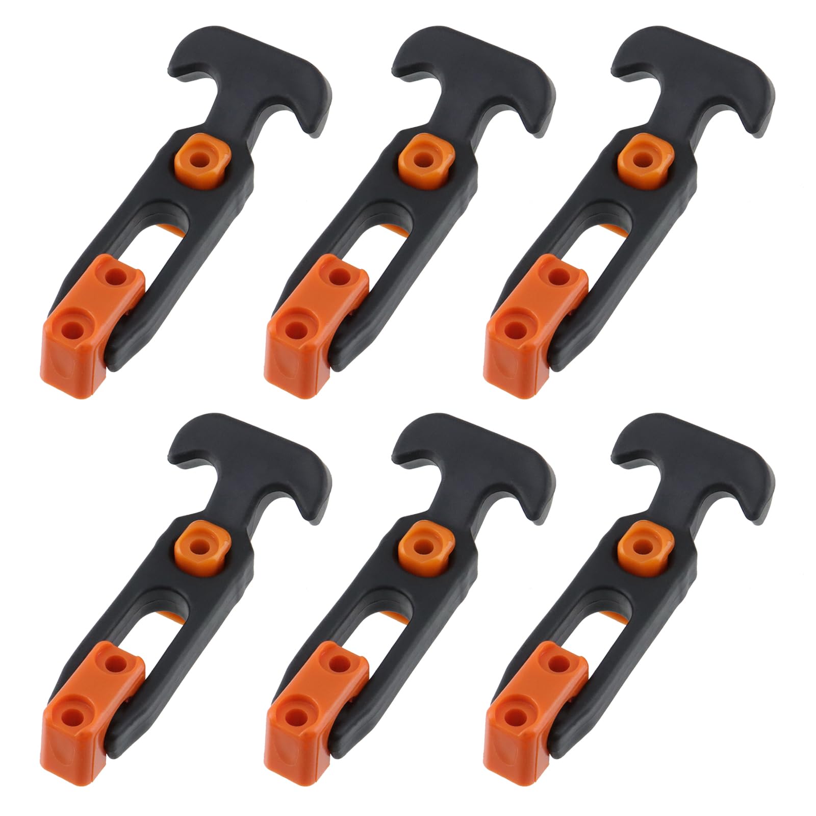 T Tulead 4.33" Rubber Hasp Latches T-Handle, Orange, Pack of 6