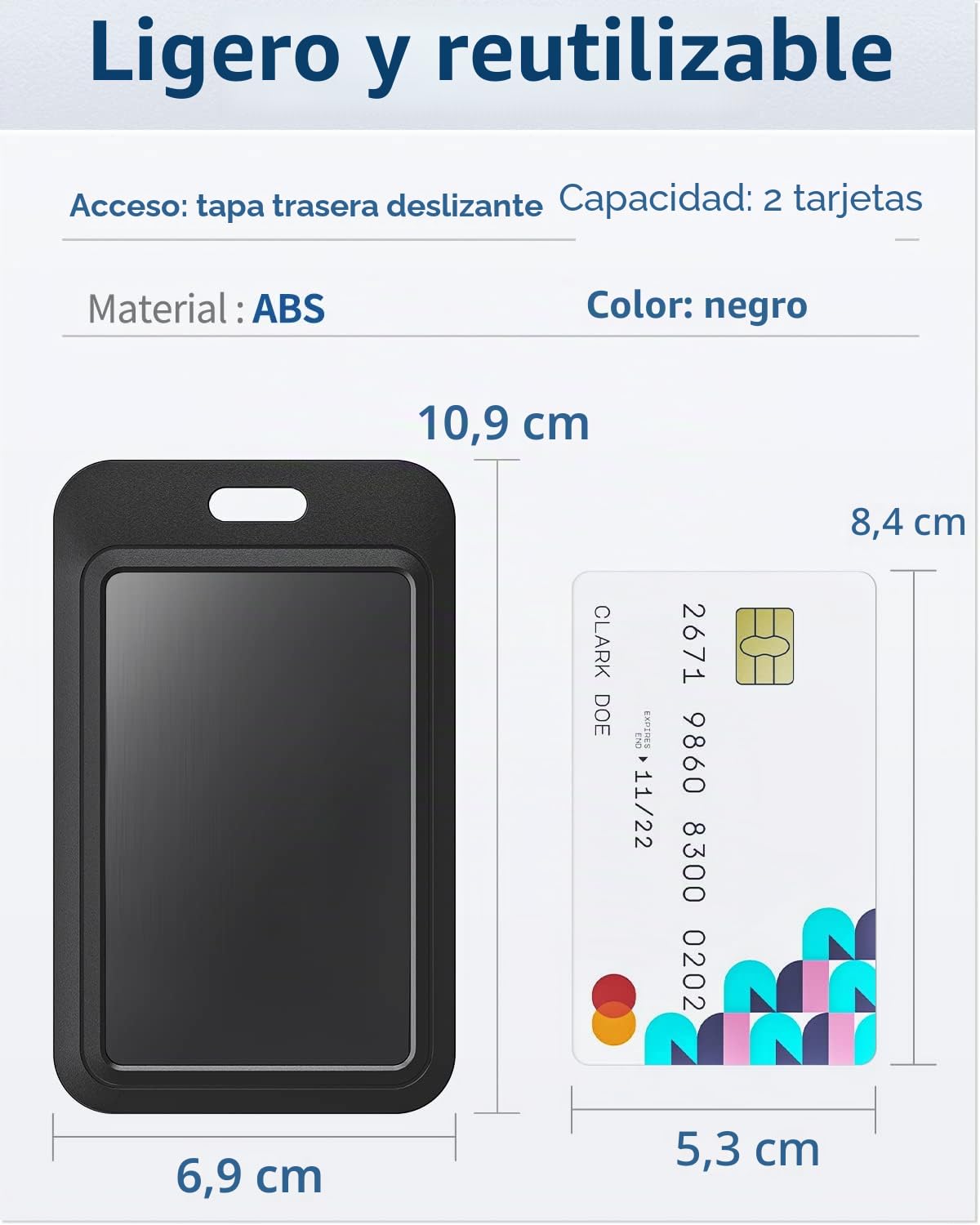 Uniclife Porta Tarjetas Identificativas Deslizante Funda Plástica Vertical Negra Portacredenciales con Ventana Transparente para Oficina Escuela Tarjetas de Identificación de Crédito, 1 Unidades