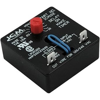 ICM Controls ICM102 Delay-On-Make Timer with 03-10 Minutes Adjustable Delay, 18-240 Vac, 1.25