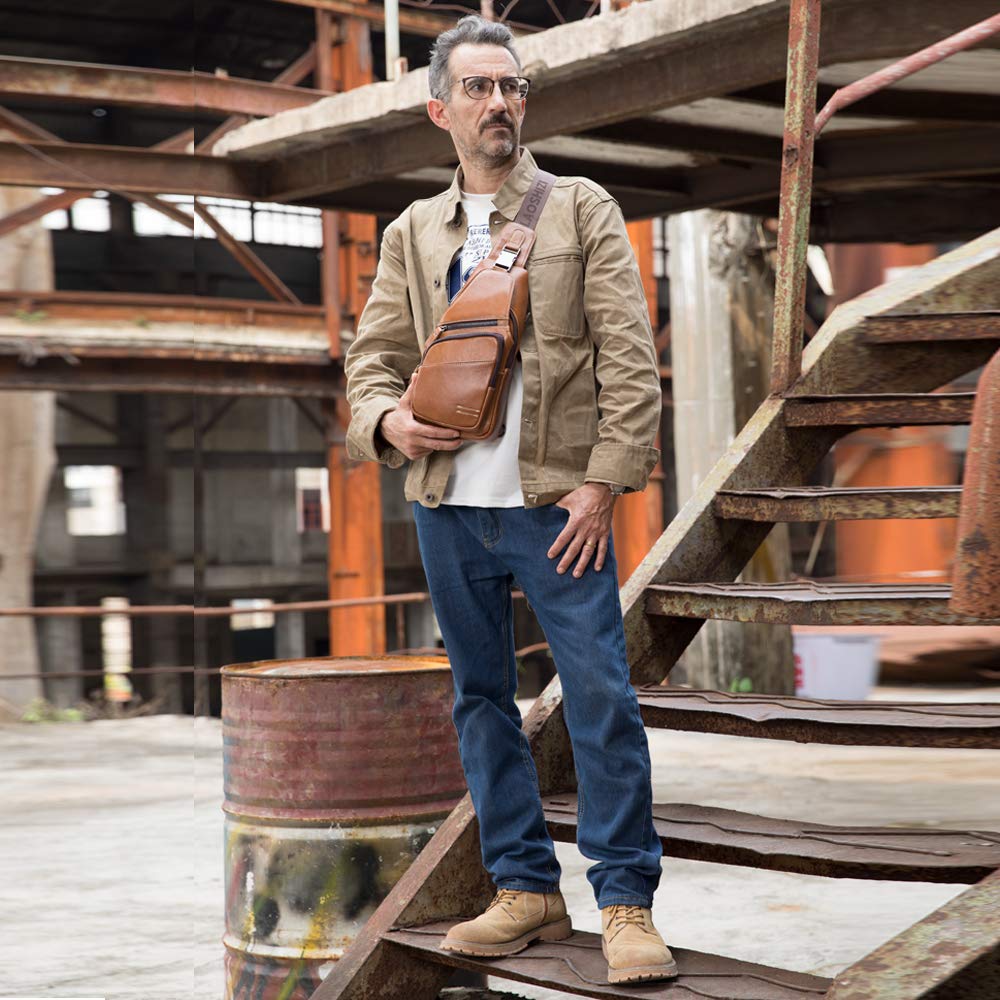 Homme Sacs Portés épaule Tendance Loisir Cuir Veritable Sac Besace