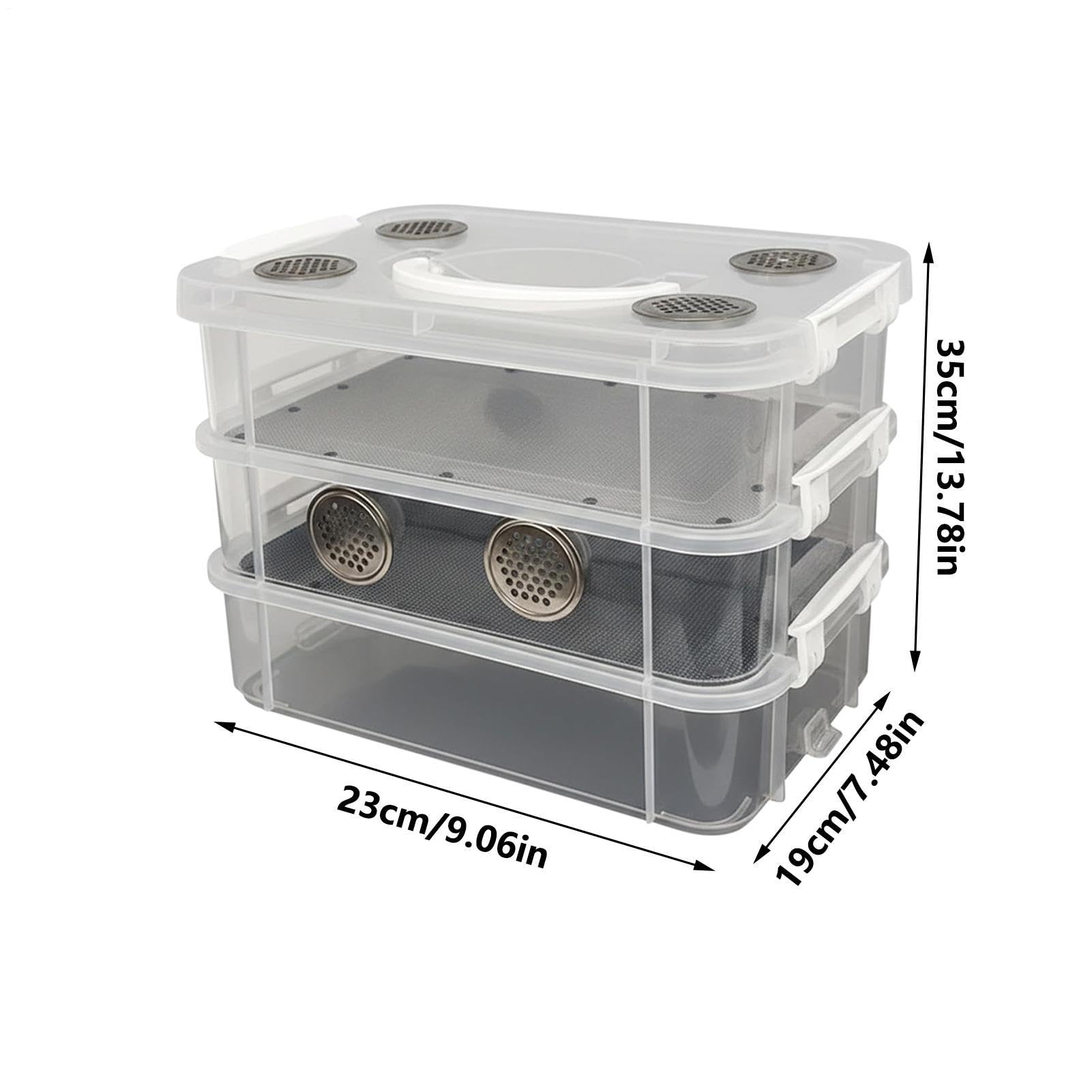 Worm Farm - Caja de cría transparente resistente al olor, contenedor de filtrado de residuos de gusanos de seda, para reptiles, animales, hogar, aula, educación, escuela