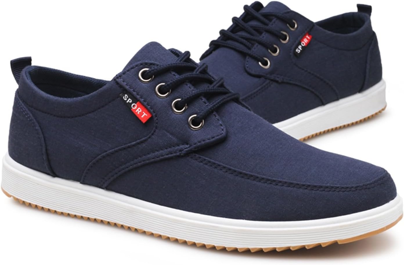 Mens Canvas Loafers Lightweight Boat Shoes for Men, Men's Casual Loafers Slip on Comfort Fashion Driving Shoe Deck Shoes Breathable Canvas Sneakers
