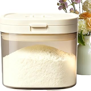 Babyy Formula Travel Container - Snap-Lock Magnetic Scoop | Lid Dustproof Holder, Todler Milk Powder Storage Flask, Food Grade Synthetic Dispenser | Infant Feeding Box for Mother