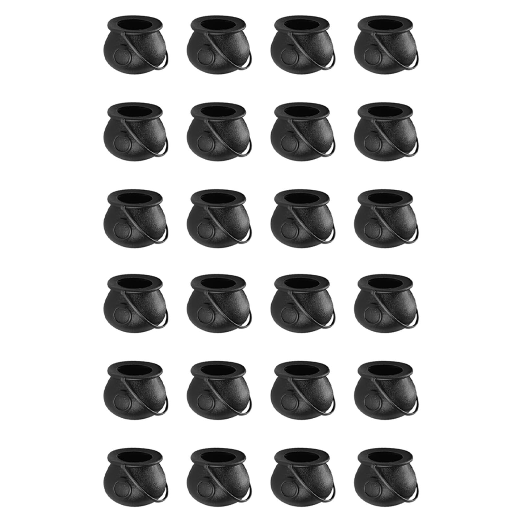 Vjsujehgy 24Pcs Mini Black Cauldron with Handle Halloween Mini Witch Cauldron Halloween Pot Candy Holder for Halloween