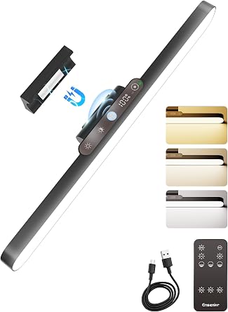 Ensenior 4W Motion Sensor Rechargeable Light Bar, Closet Lights | 2000mAh, Dimmable, Eye-Friendly, 3 Colors CRI85+, Battery Display, Wireless, Remote Control, Magnetic 130 Rotatable,Stick on