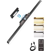 Ensenior 4W Motion Sensor Rechargeable Light Bar, Closet Lights | 2000mAh, Dimmable, Eye-Friendly, 3 Colors CRI85+, Battery Display, Wireless, Remote Control, Magnetic 130 Rotatable,Stick on