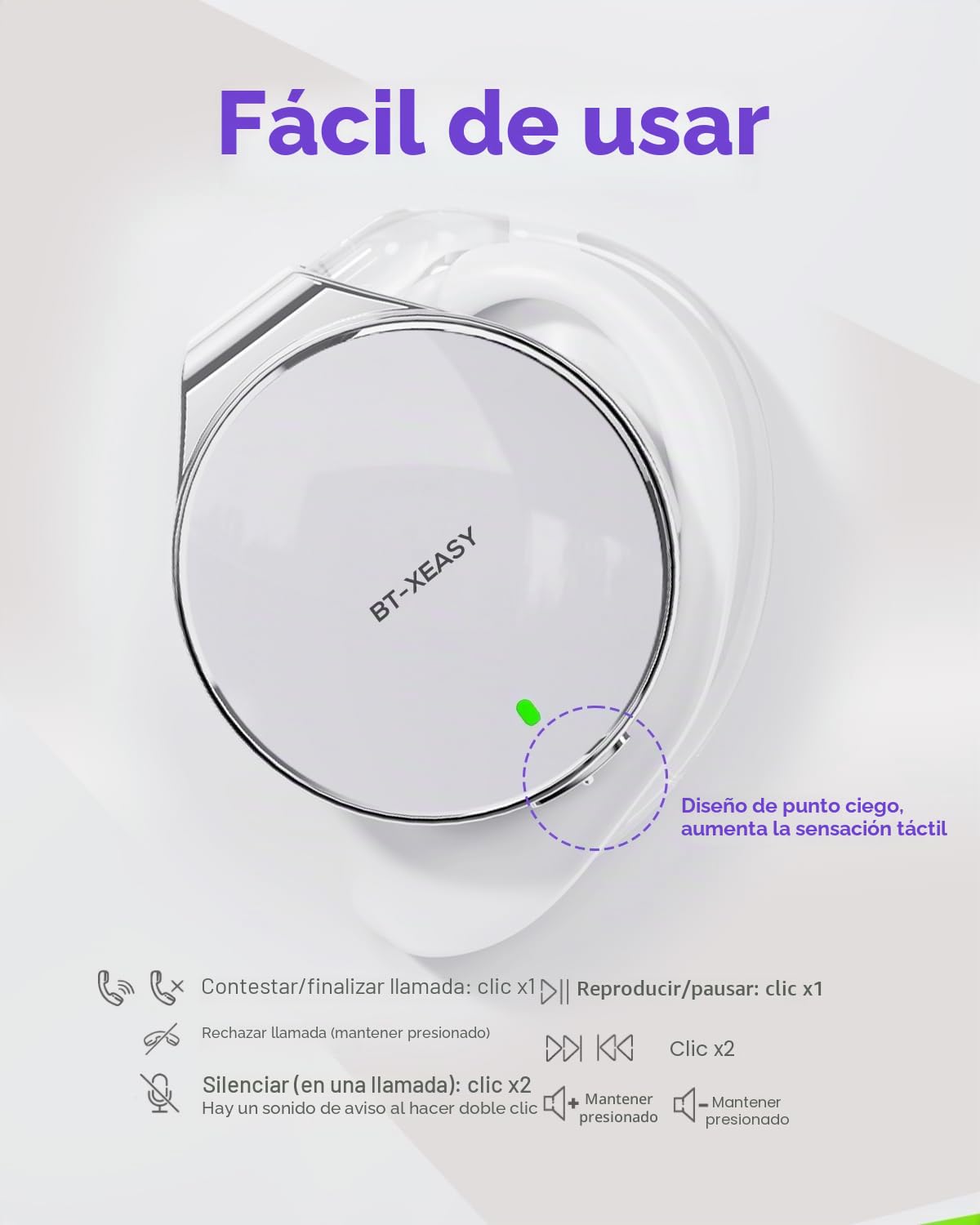 Auriculares in-ear Bluetooth 5.4, auriculares abiertos inalámbricos Bluetooth, cancelación de ruido, clip en forma de gota de agua, auriculares deportivos Bluetooth con 4 micrófonos, ajuste cómodo