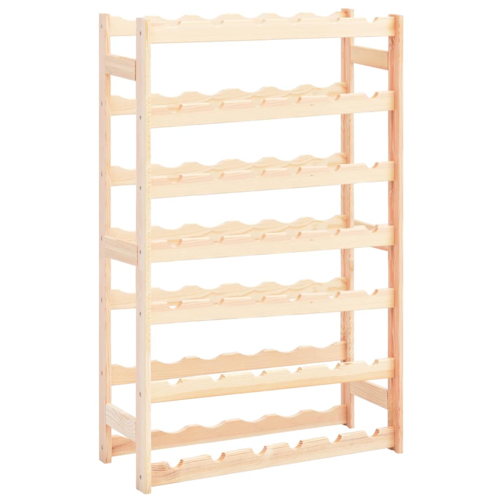 Portavini da 42 Bottiglie, in Legno massello di Pino, Design Rustico per conservazione e Esposizione Vini, Ideale per Cantina o Soggiorno