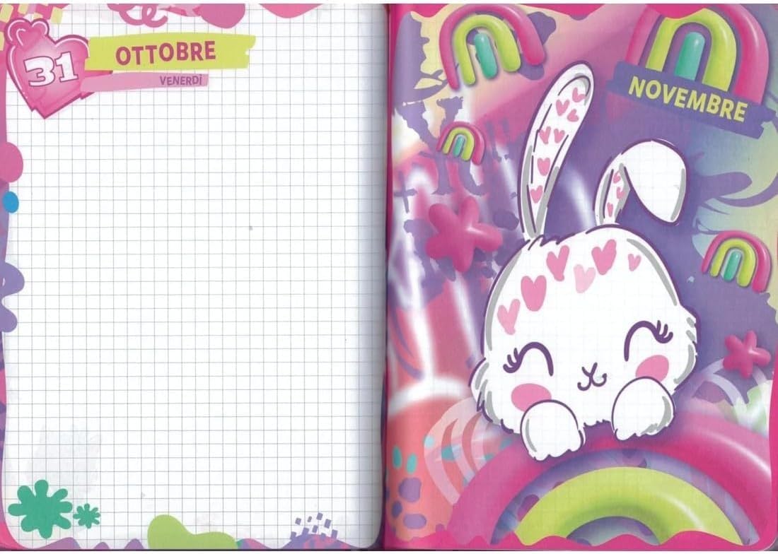 Trolley Scuola Jack 8 Ruote staccabile Fable Journey unicorno, 3 in 1 per Scuola Elementare Bambina + Astuccio 3 zip con cancelleria + Diario 2026/2027 + 7 penne cancellabili e portachiave pailettes