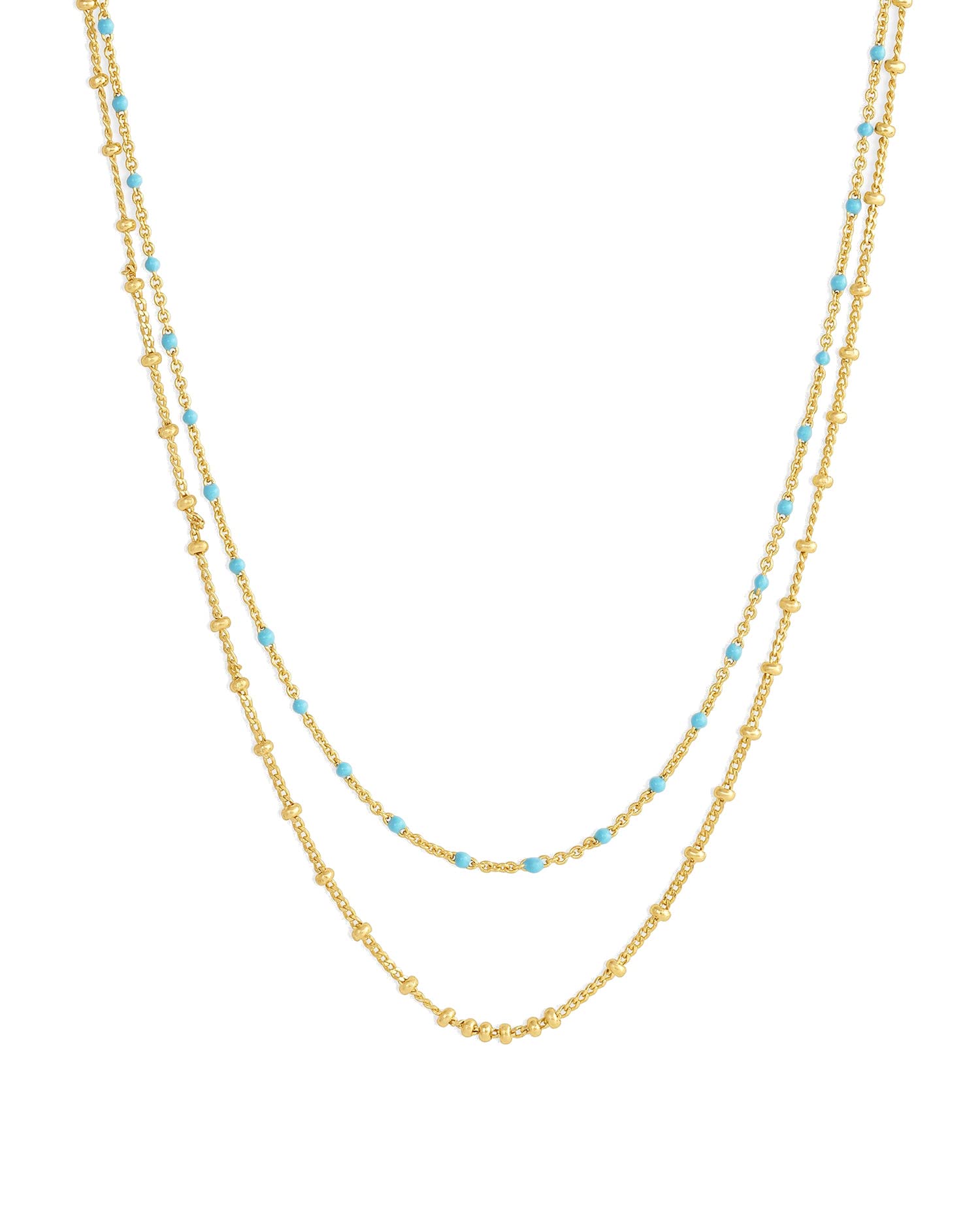 gorjanaCapri Layer Necklace - 18K Gold-Plated Brass - Vibrant Enamel Accents - Secure Spring Closure - Versatile Layered Design - Everyday Elegance