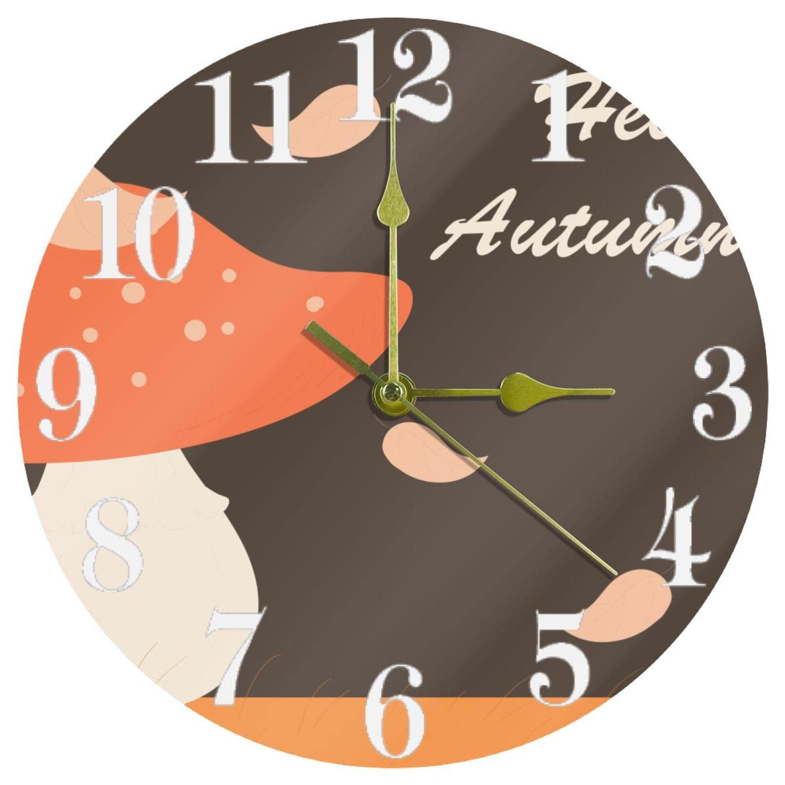 Horloge murale à quartz Hello Autumn durable pour salon chic