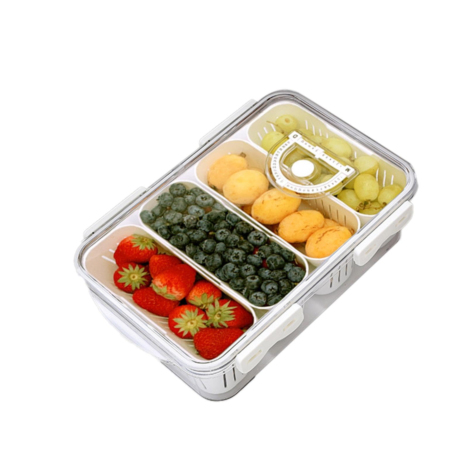 Jomewory Divided Serving Tray, Snack Box Organizer, Portable Snack Container, Charcuterie Container, Snack Platter, Travel Food Organizer for Fruits, Snacks