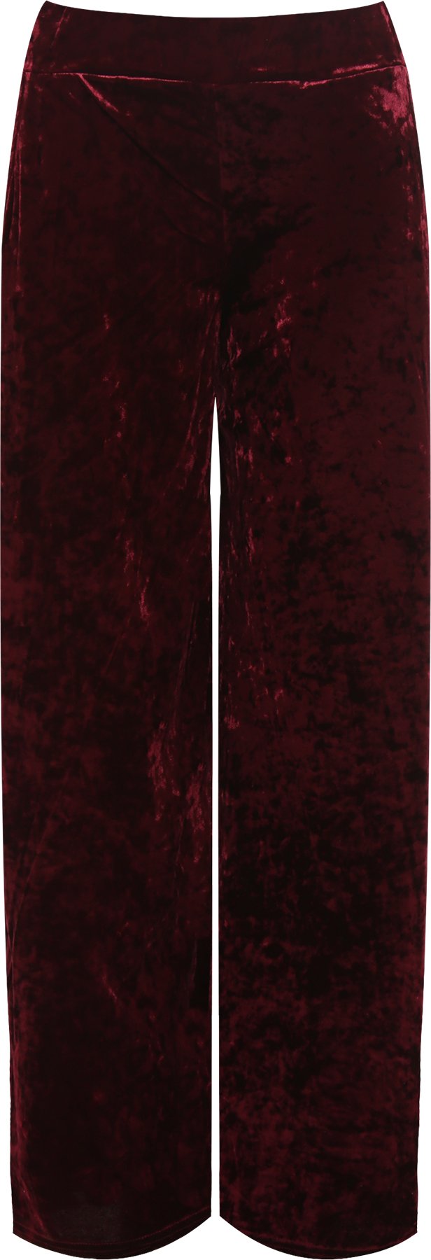 WearAll Women's Plus Velour Velvet Wide Flared Leg Pocket Pants Ladies Palazzo Trousers - Wine - 24-26