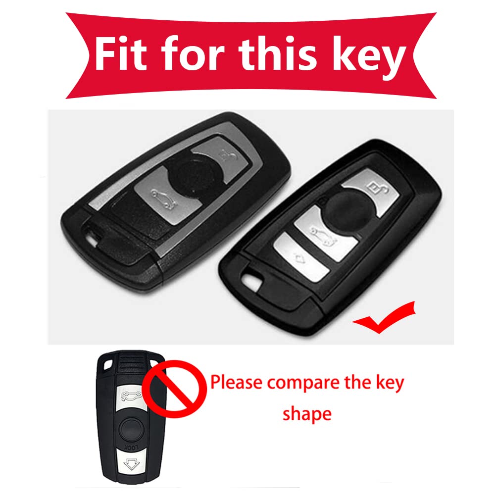KUNIO Custodia Per Chiave Auto BMW Keyless | In TPU Morbido Con Fibra Di Carbonio | Verde | Serie 1-6, X3, X4, M3, M4, M5