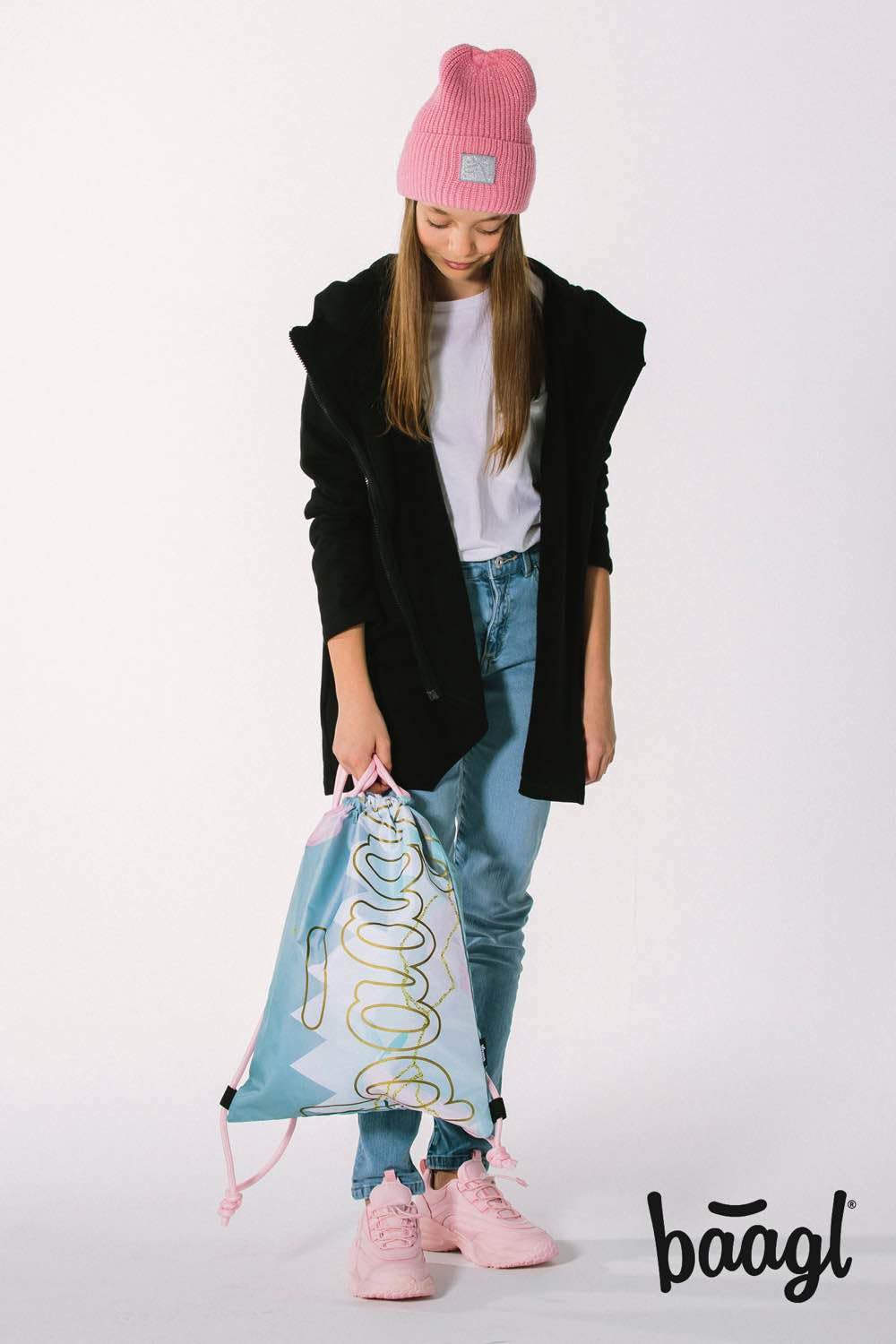 Baagl Juego De Mochila Escolar Para Niña, 3 Piezas, Mochila Escolar A Partir De 3ª Clase, Con Correa Para El Pecho, Ergonómica (Skate Moon), Skate Moon