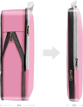 Eono Compression Packing Cubes, Luggage Organiser Set, Extensible Suitcase Organiser, Packing Organisers for Suitcases, Packing Cubes for Travel or Home Storage - Pink, 4 Set