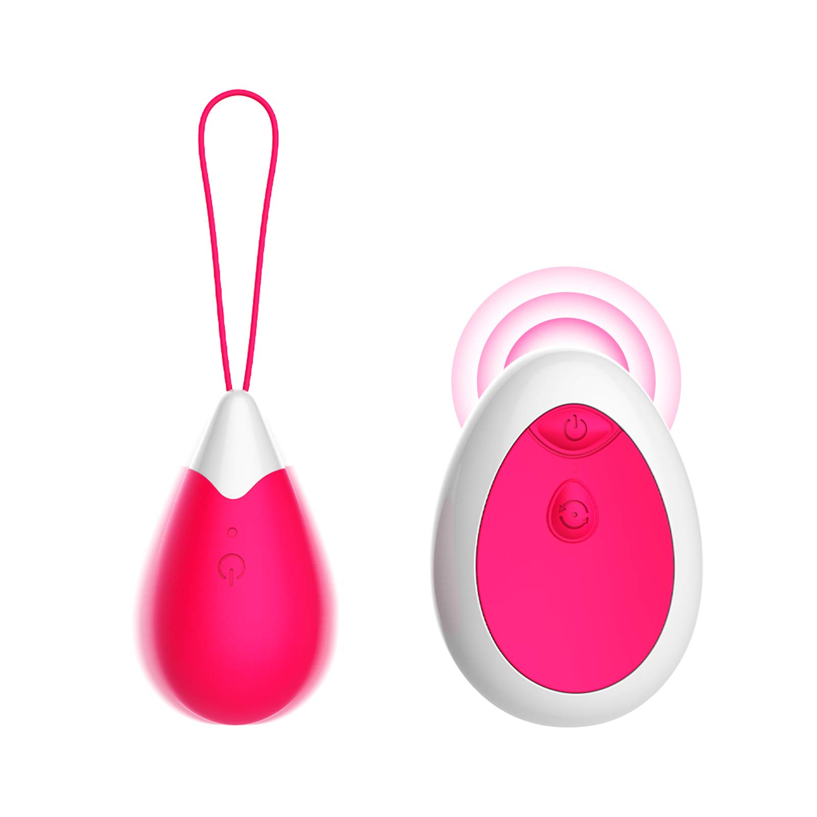 Boule de Geisha, Masseur Feminin Exerciseur Renforcer Portable Silicone Sans Fil 10 Modes, Souple et Étanche avec Télécommande pour Femme Renforcer les Muscle Plancher Pelvien (Rosa)