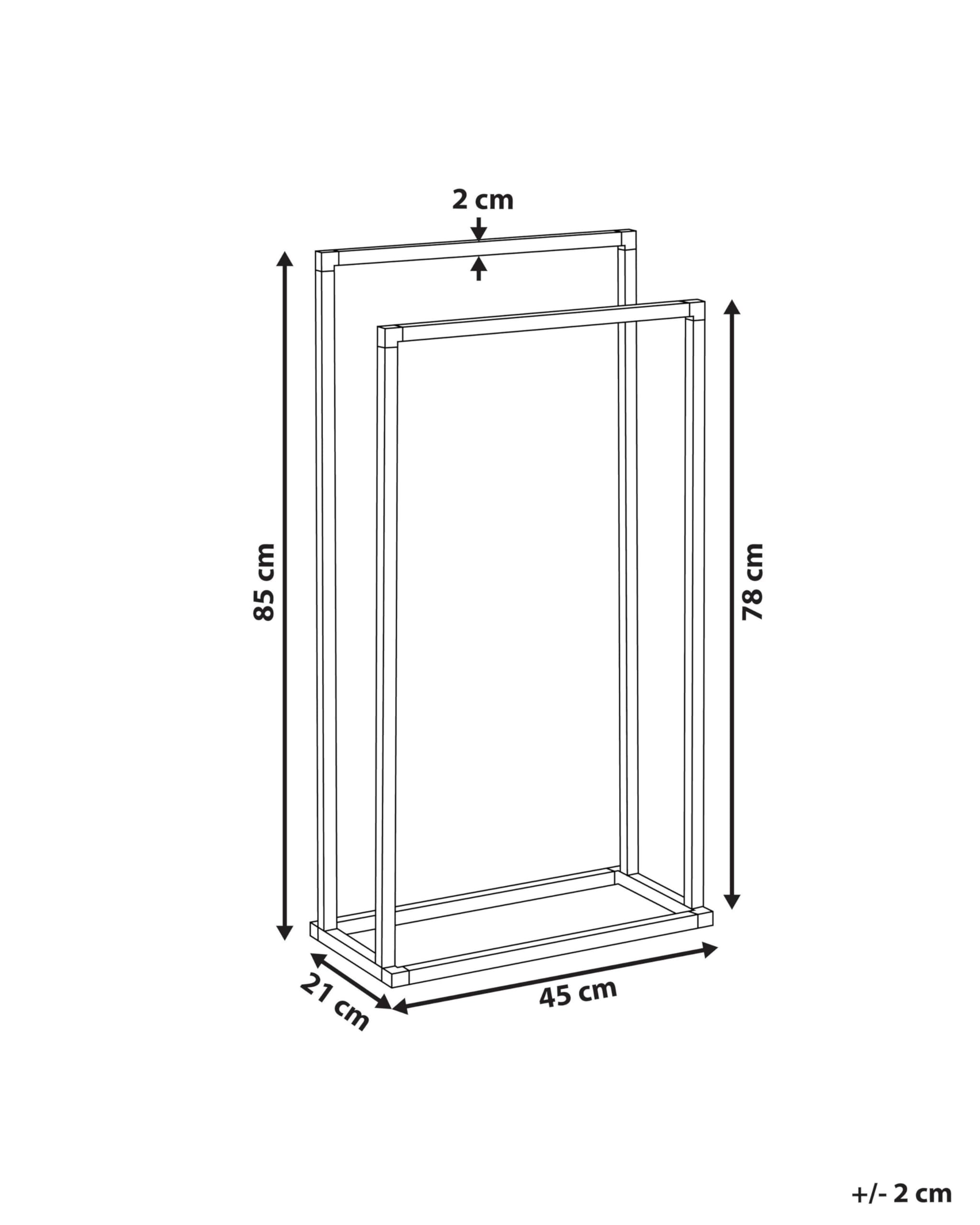 Toallero de Acero Plateado Brillante 2 rieles Accesorios de baño Estante de Almacenamiento de Toallas de pie diseño Moderno Recreo