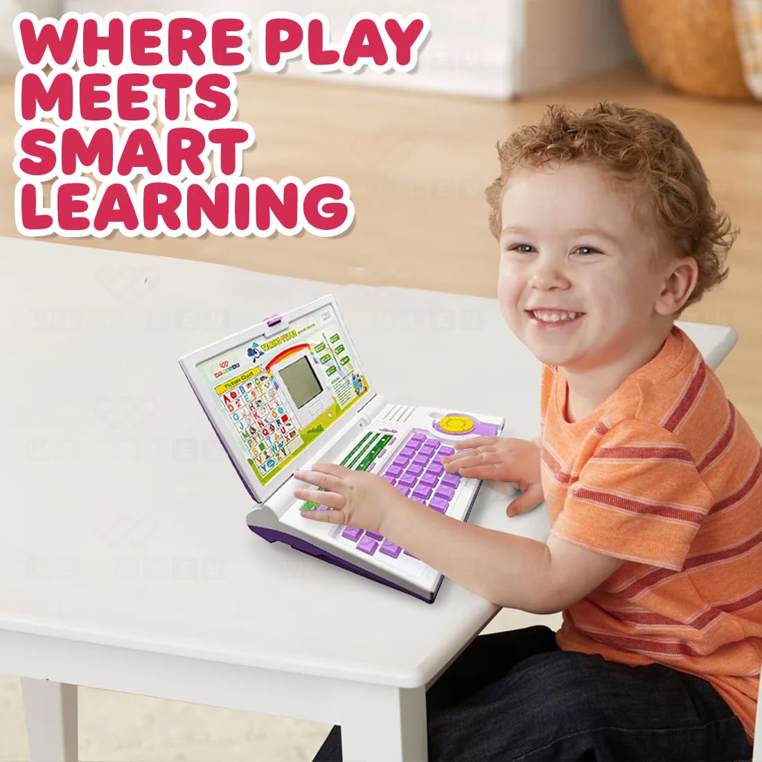 Wembley Laptop Computer Educational Kids Toys for 2 - 5 Years Boy | 20 Fun Activity Learning Toy for 2 3 4 5 Years Boys and Girls Now Learn Letter, Words, Mathematics, Games, Music, Logic, Memory Tool 19