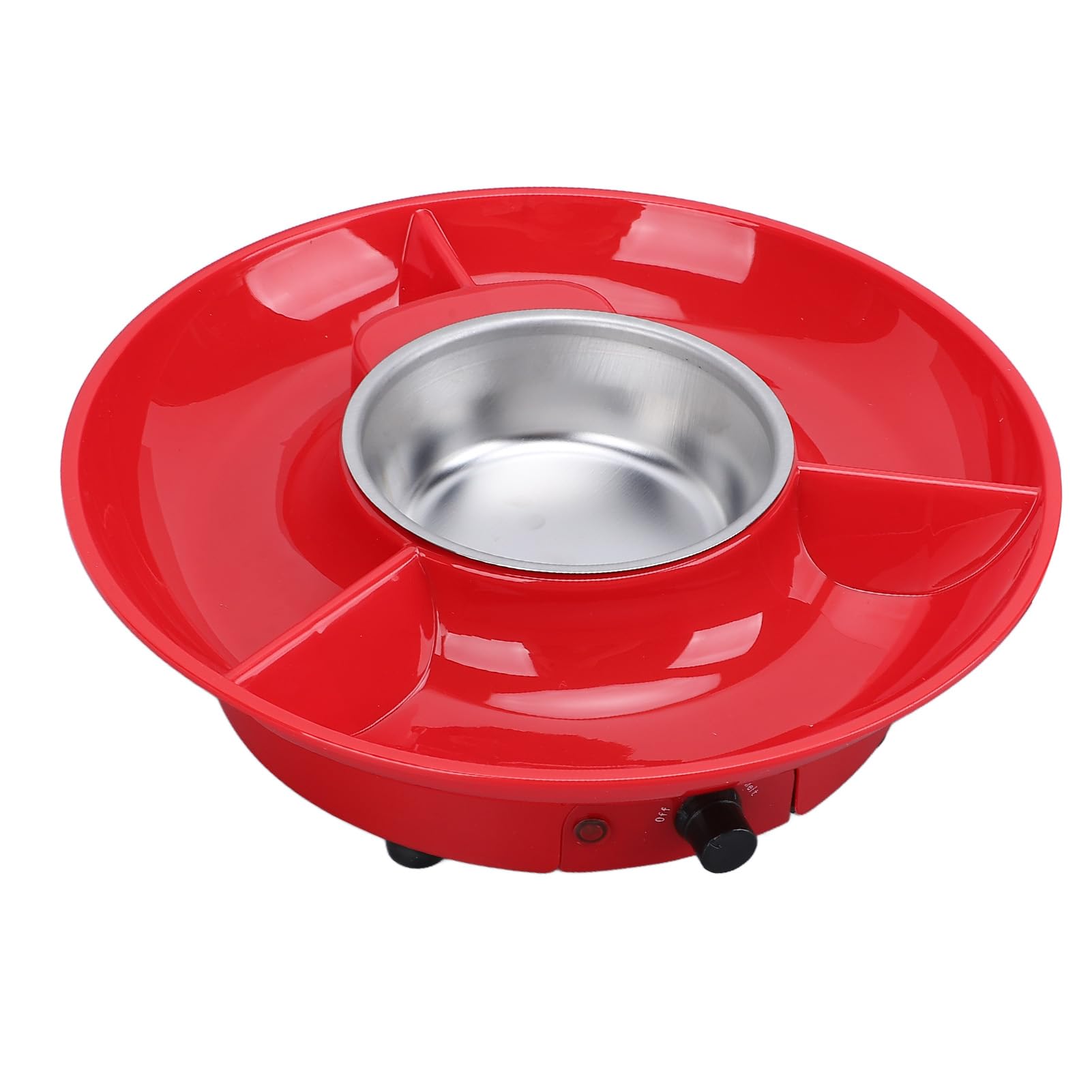 Fdit Pot à Fondue électrique, Appareil à Fondue au Chocolat avec 10 Fourchettes, Bol Amovible et Plateau Amovible, 2 Vitesses de Température Réglables, pour Faire Fondre le Fromage (Prise UE 220V)