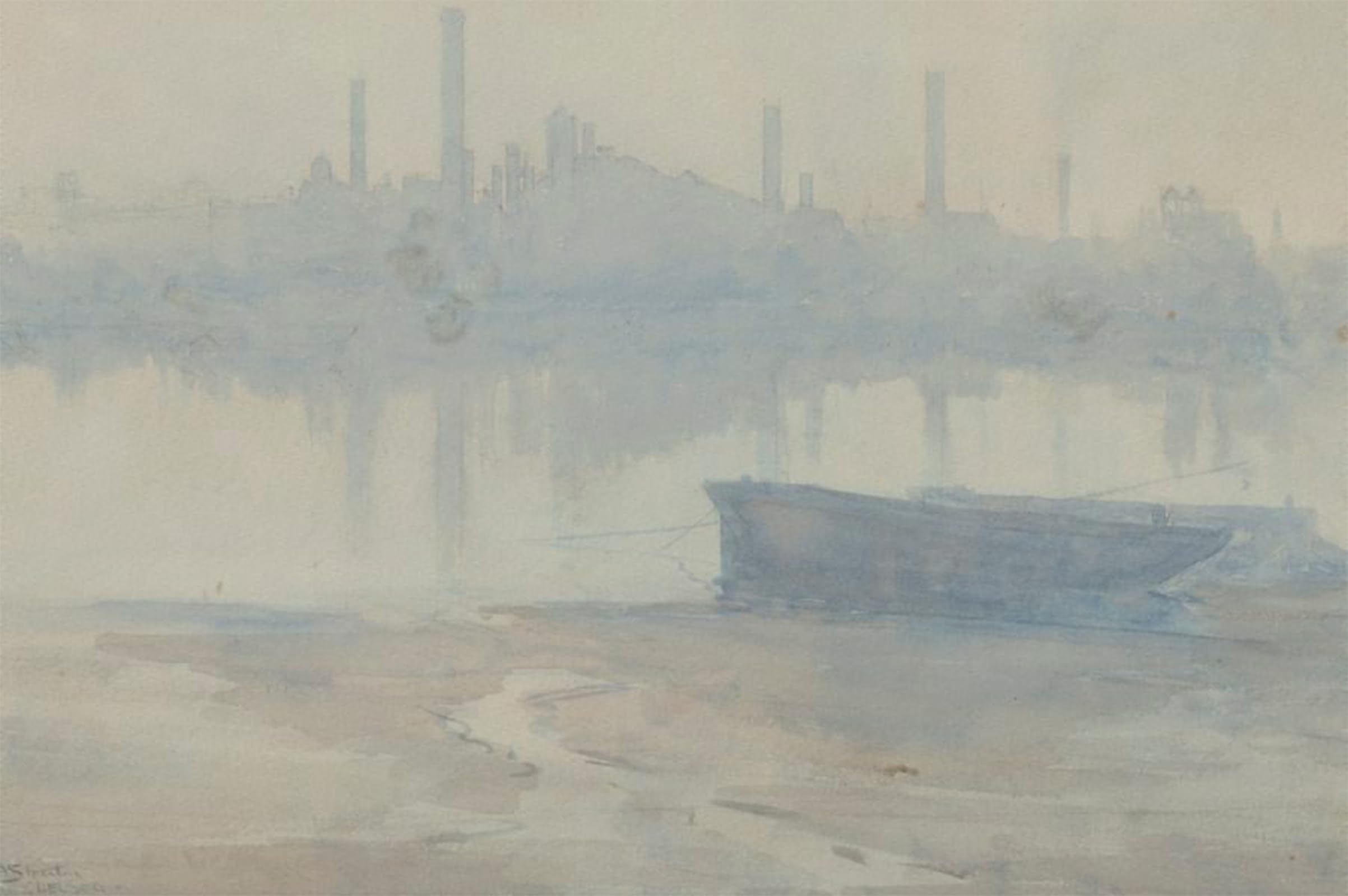 RZHRHJES Vintage Picture Wall Picture Painting Print Poster Morning Mist on the Thames by Arthur Streeton Abstract Wall Art Painting for Home Decor 60x90cm