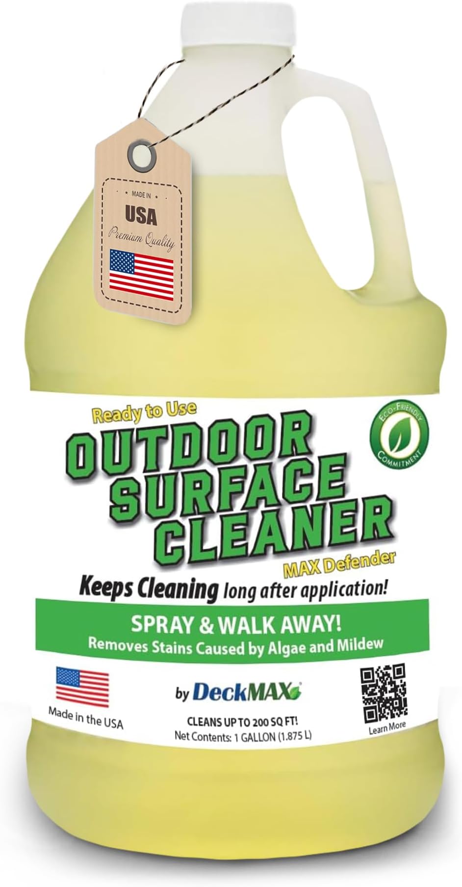 MAX Defender Ready-to-Use Outdoor Cleaner | Eliminates Stains from Mildew, Algae & Lichen | Multi-Surface Cleaner for Decks, Patios, Driveways, Siding, Concrete, Vinyl, Wood, Fences & Outdoor Surfaces