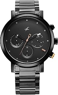 fastrack Men Tick Tock Quartz Analog Black Dial with Black Stainless Steel Strap Watch for Guys-3287KM06/NT3287KM06-picture-38