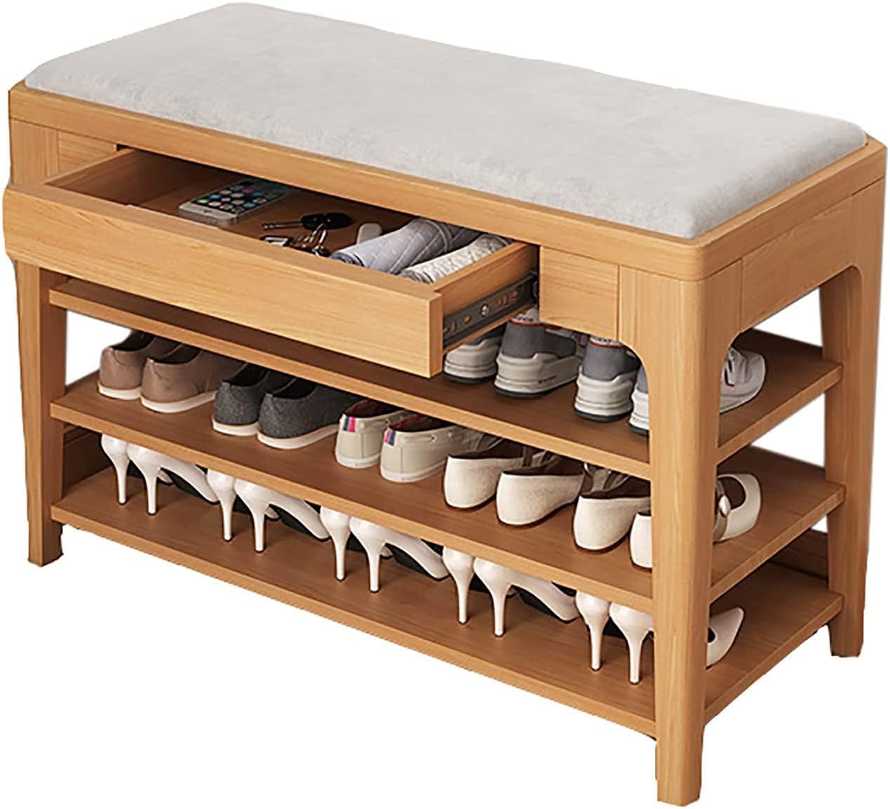 Banc de rangement pour entrée confortable et meuble à chaussures de pied de lit