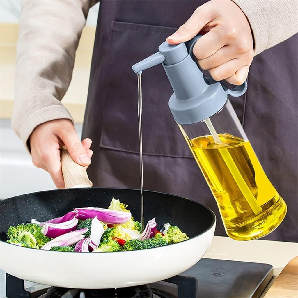 Oil Bottle Refillable Leakproof Salad Dressing Vinegar Pour Pot BBQ Soy Sauce Seasoning Pouring Container Kitchen Chef (Color : Yellow, Size : 500ML)