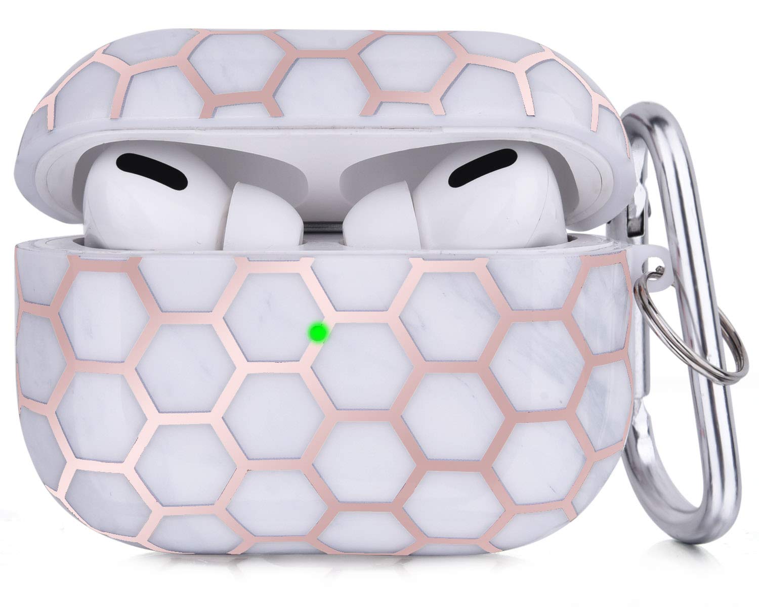 オススメ❣️V-MORO AirPods Pro ケース 軽量 透明 カラビナ付き