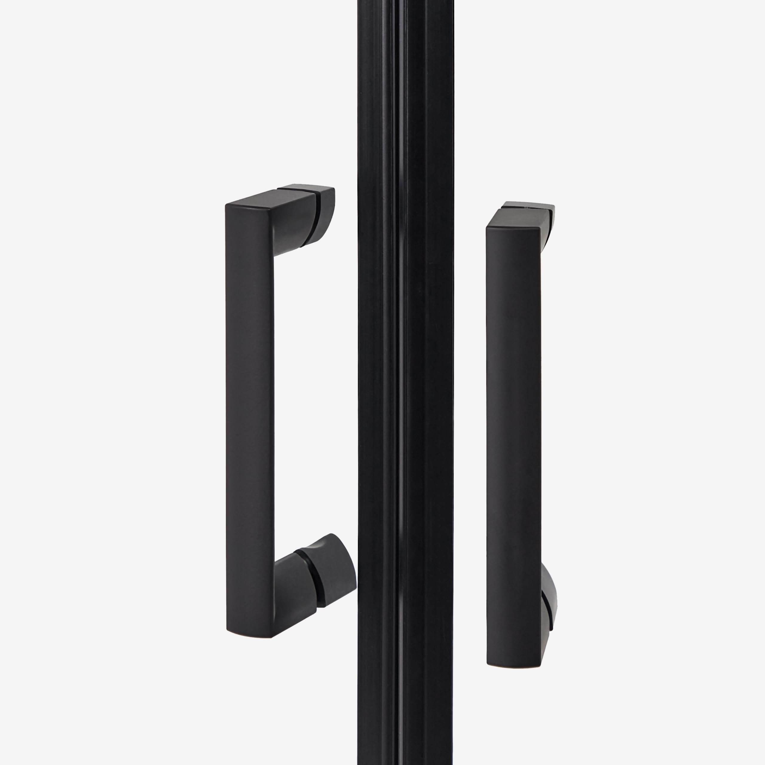 Cabina de ducha vidrio templado puerta doble corredera negro 80 x 80 x 185 cm Jukatan