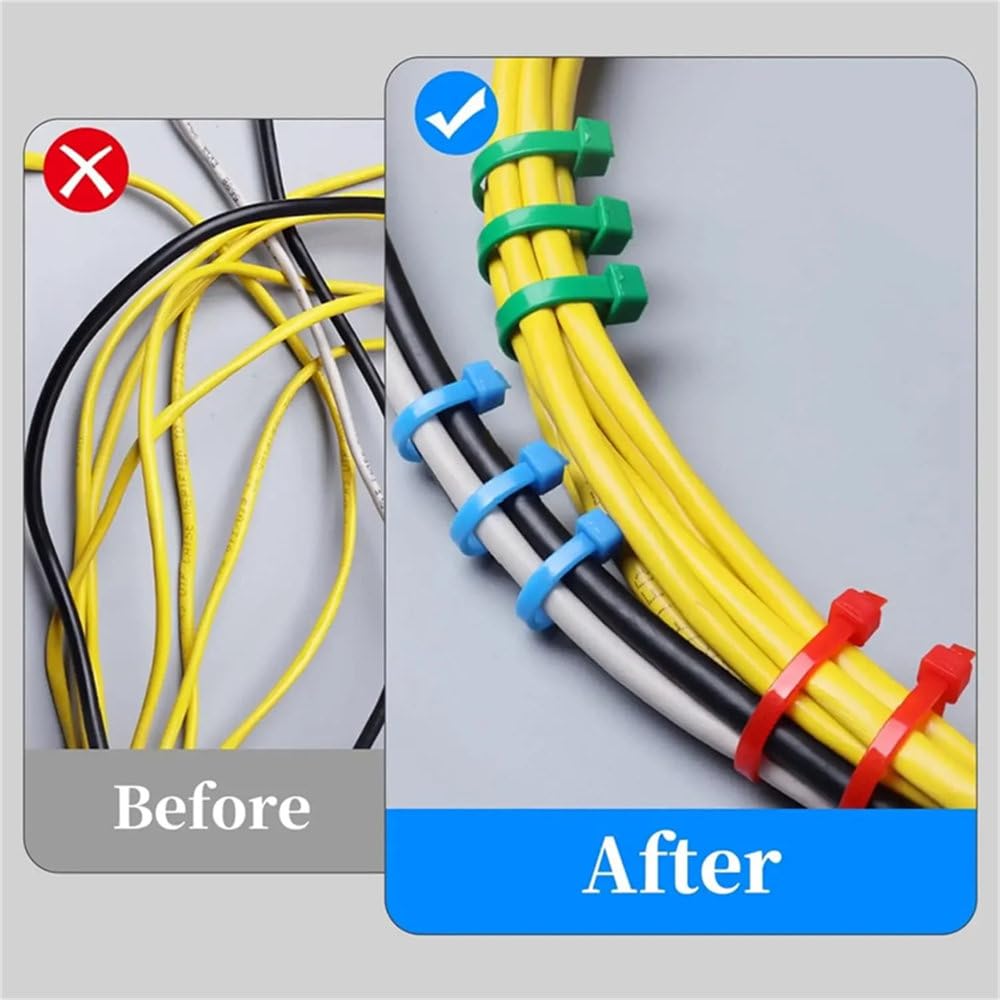 Fascette stringicavo in nylon autobloccanti, fascette stringicavo, fascette stringicavo riutilizzabili, per casa e ufficio, blu, 300 pezzi
