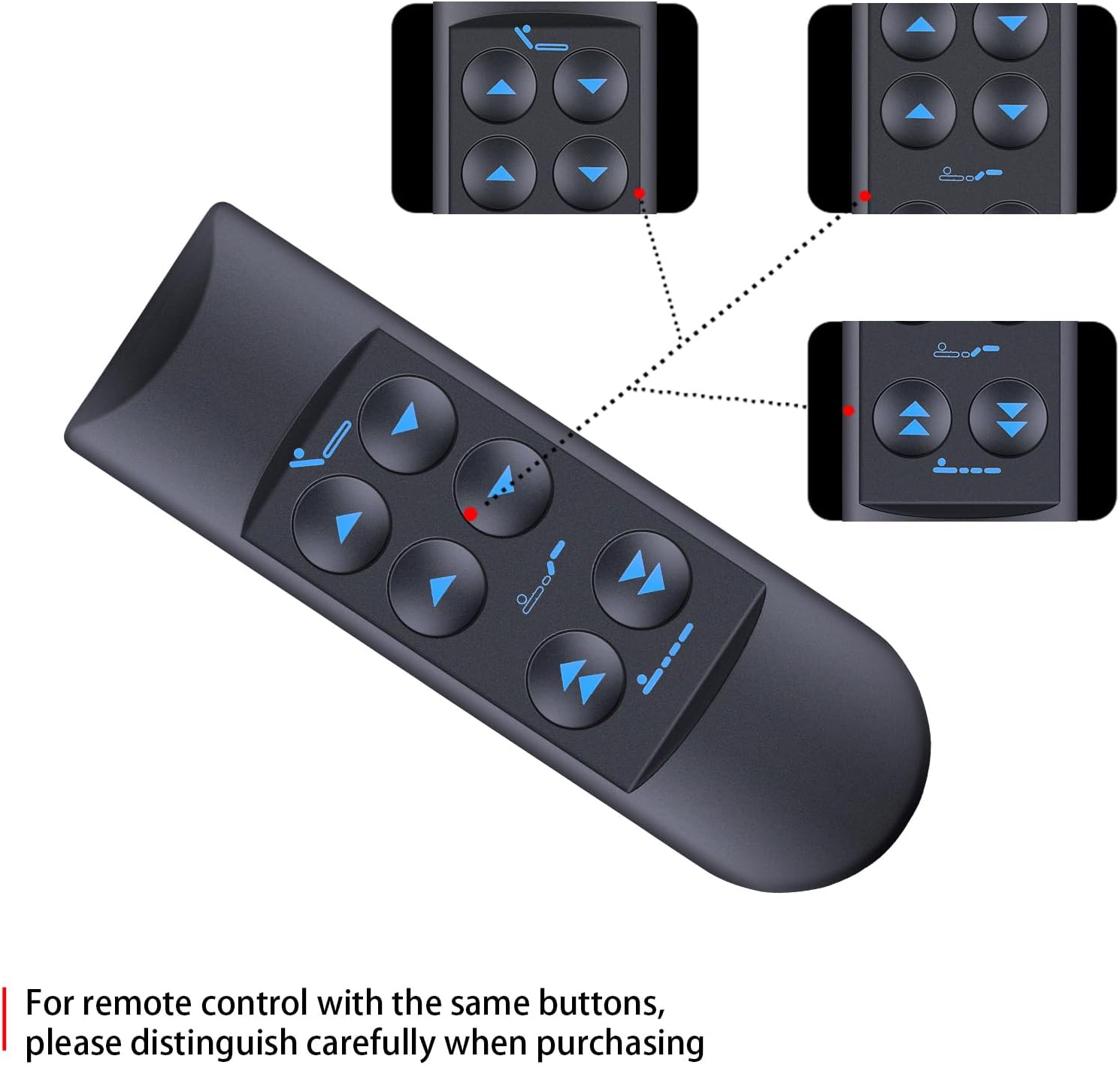 6 Button Replacement Remote Control Compatible for Premier Silver Series, Flex Plus SF-50, Medline, MiBed Adjustable Base