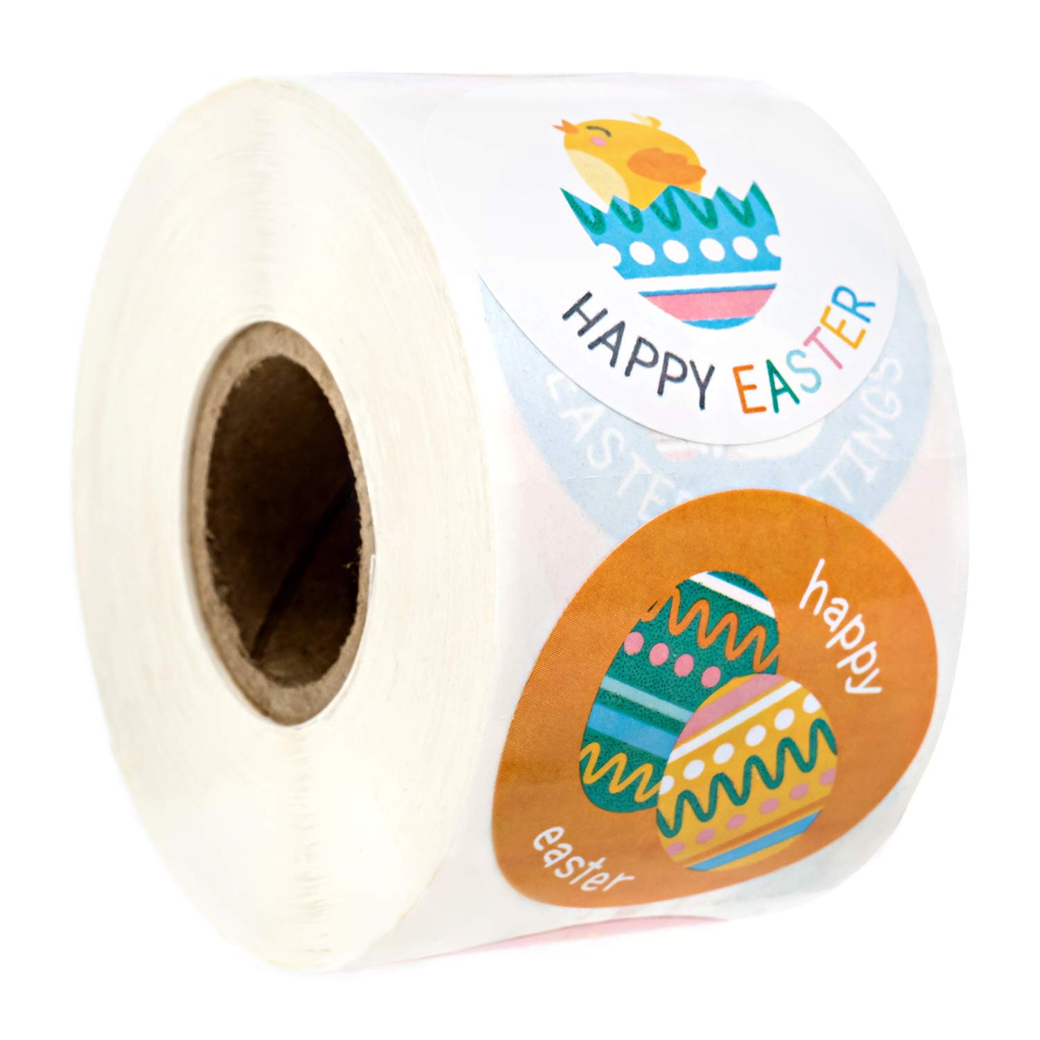 Colorful Easter Icon Stickers / 500 Easter Bunny Party Favor Labels / 8 Festive Spring 1.5" Designs Featuring Rabbits Eggs / Made in The USA