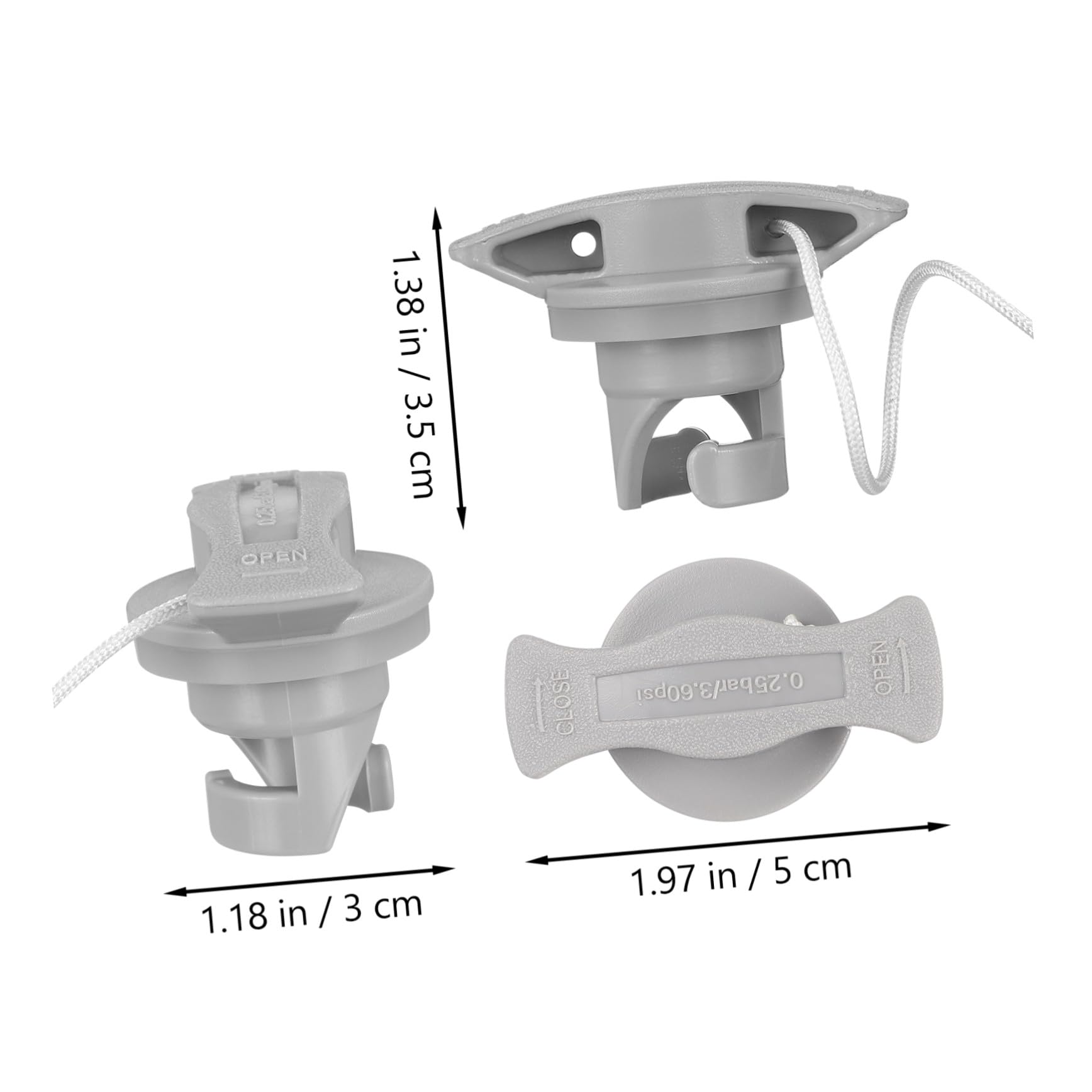 Toddmomy Valvola Gommone in PVC, Tappo per SUP e Gommone Gonfiabile, Anti-Perdita, 2 Pezzi, Accessorio per Kayak e Tavola da Surf