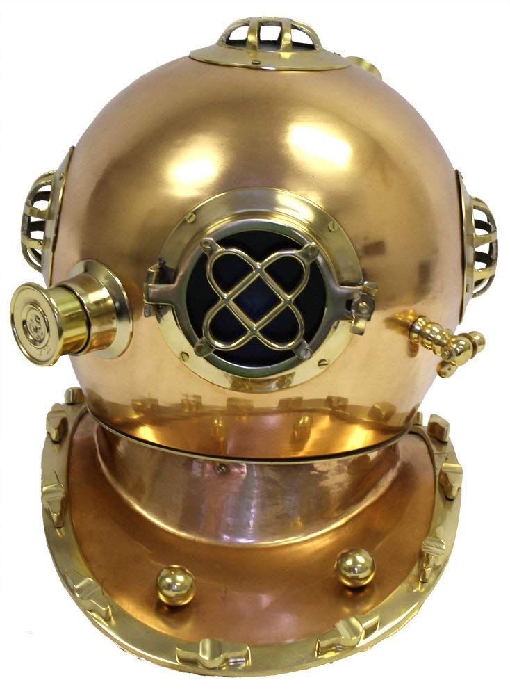Réplique complète du Casque de Plongeur en Laiton et en cuivre, Fini Antique de la Marine américaine